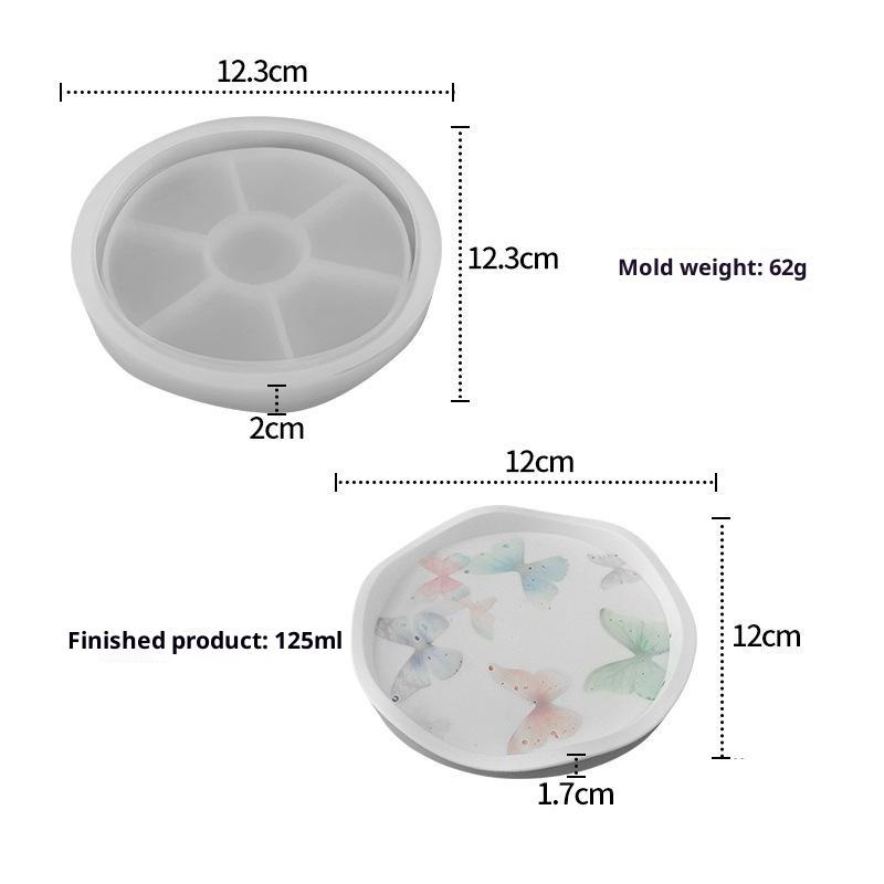 Flower/Round Shape Tray Silicone Mold Diy Handmade Storage Tray Plaster Epoxy Resin Molds Crafts Making Home Decor