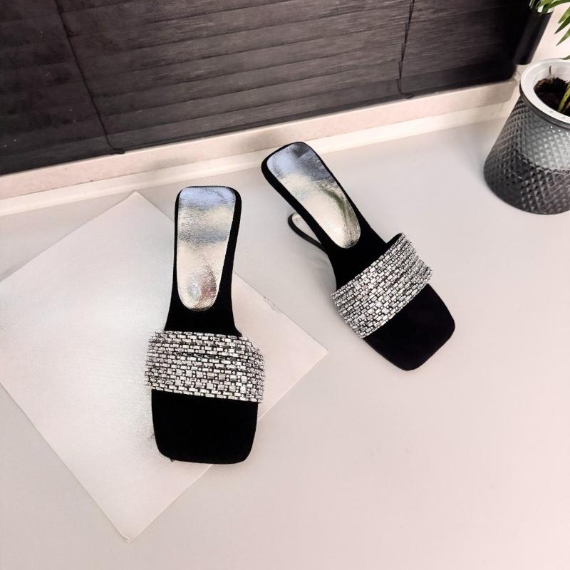 Kristallabsatz Pantoffeln Damen Elegante Absatzschuhe Frau Sandalen Sommer 2026 Party Luxus Slides Neuer Trend Elegant Mujer Zapatos