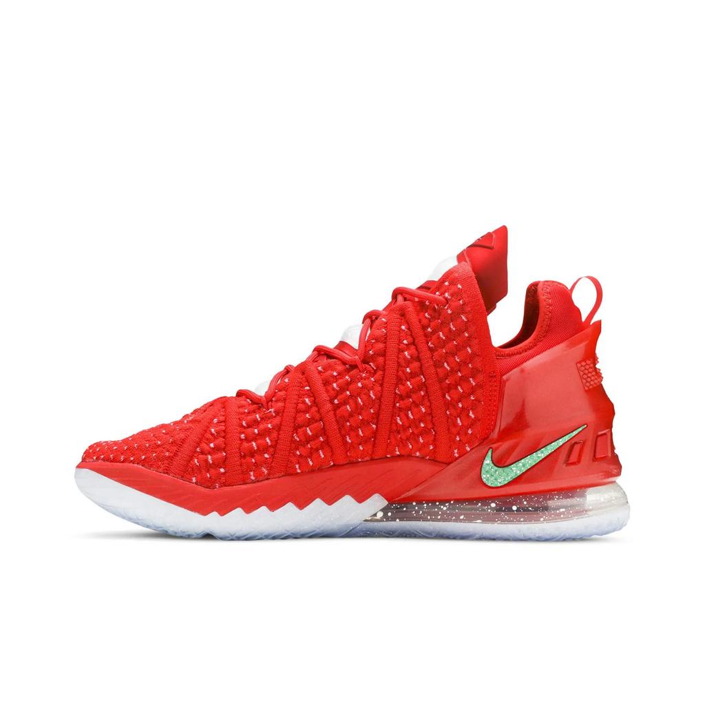 Nike LeBron 18 'X-Mas In LA' (Unisex) University Red / Hyper Punch / Metallic Gold / Lucky Green Basketball Shoes DB8148 601