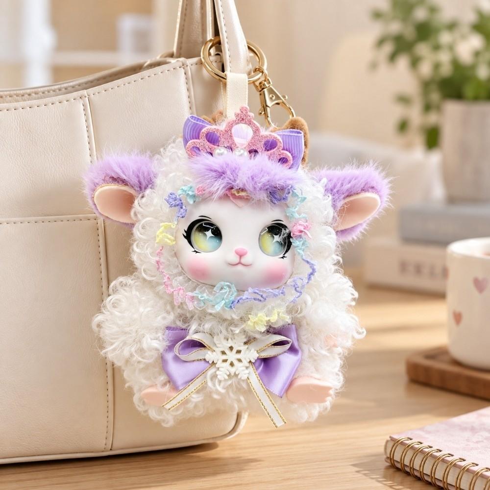 Bag Charm Rabbit Figure Pendant Hanging Style Curly Lamb Keychain Kawaii Plush Doll Pendant Girls