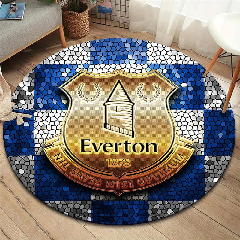 Everton F.C Round Area Rug,Carpet Rug for Living Room Bedroom Sofa Playroom Decor,Non-slip Floor Mat