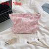Cartoon Floral Embossed Makeup Bag With Large Capacity For Travel And Daily Use