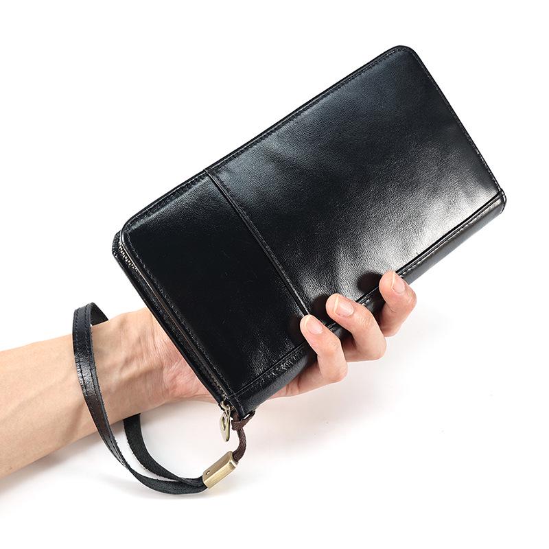 

Мужской клатч из натуральной кожи с множеством отделений для карт, большой вместимости, органайзер для паспорта и документов