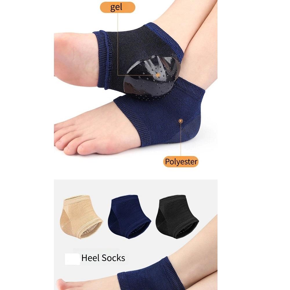 2PCS Silicone Heel Sleeve Socks Heel Padded Heel Cups Insoles Feet Care Repair Half-yard Socks
