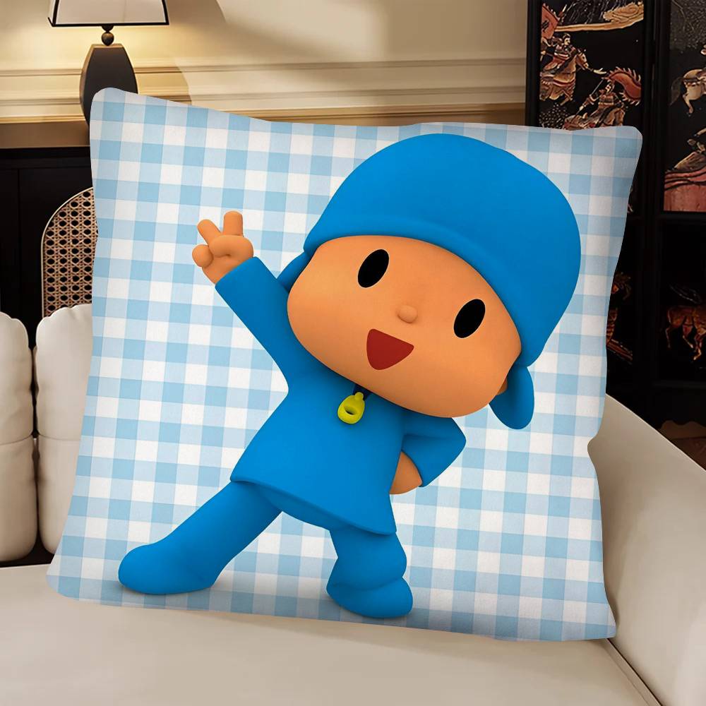 Cartoon PPocoyo Pillow Case Fashion Square Pillowcase Bedroom Sofa Room Ins Decoration Leisure