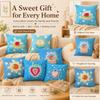 2D Flat Printed Cute Fruit Apple Strawberry Starry Blue Pillow Cover Soft Peach Skin Throw Cushion Case Living Room Bed Decor