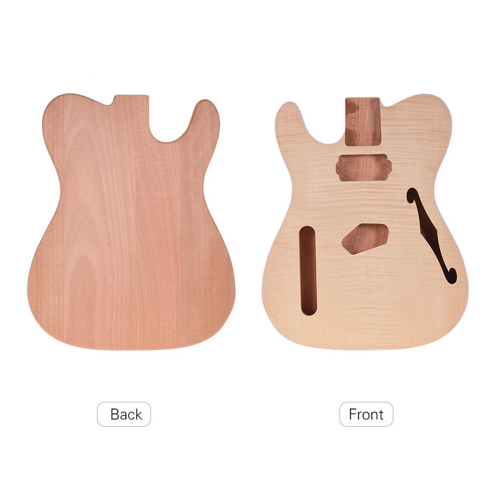 Unfinished Handcrafted Guitar Body Wood Electric Guitar Body Guitar Barrel Replacement Parts Beige