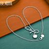 925 Sterling Silver O Shape Heart Necklace Wedding Jewelry