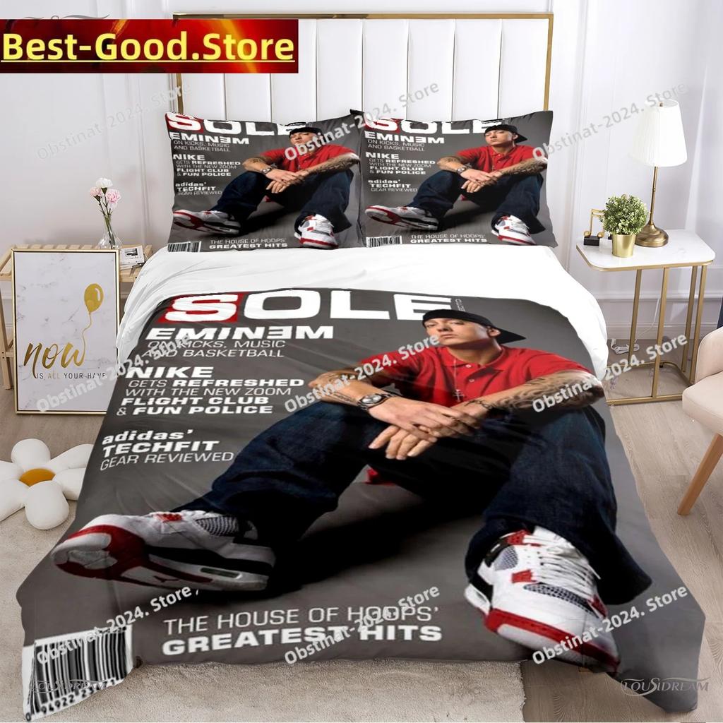 Eminem hip-hop singer All Season Bedding Set Duvet Cover Full Queen King Size Pillowcase Bed Printed Bed Set Aldult Kid Bedroom