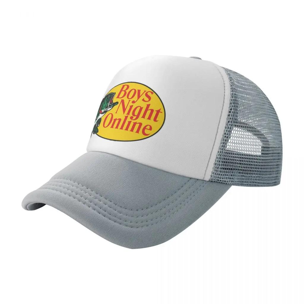 New BNO Boys Night Online Bass Pro Fishing Printing Mesh Baseball Cap Unisexs Highend Snapback Caps New Sunscreen Hat