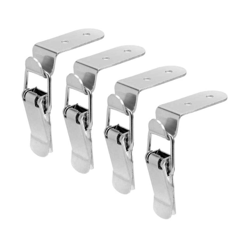 4pcs Steel Toggle Latches 90 Degree Box Lock Small Corner Hasp Multipurpose Latches Simple Installs for Cases & Cabinets
