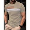 Herren Vertikaler Streifen & Unifarbener T-Shirt 3er-Pack Sommer Lässiges Oberteil