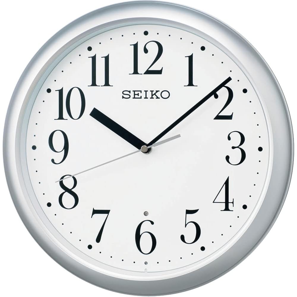 Seiko KX218S Clock Wall Clock Office Type Radio Wave Analog Silver Metallic