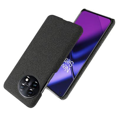 Für OnePlus 11 5G Rutschfeste Slim Handyhülle Einfarbig Hartes PC+Stoff Stoßfestes Telefoncover