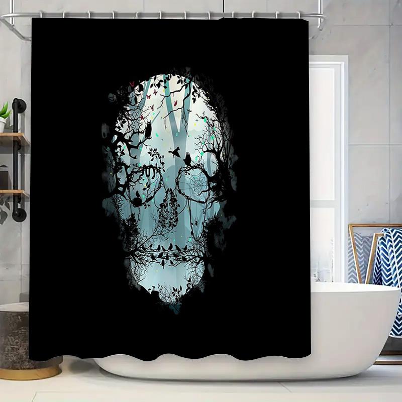 

Gothic Forest Trees Birds Shower Curtain Dark Academia Halloween Spooky Nature Decor Vintage Landscape Bathroom Set Waterproof W60H190(CM)-1 Pcs