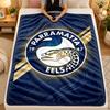 Flannel BlanketParramatta Eels Warm Soft Throw Blanket for Indoor Sofa Bed Living Room Use