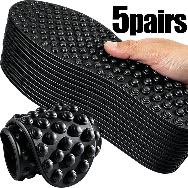 5pairs 5D Foot Full Palm Massage Insole for Men Women Anti Slip Foot Relieve Foot Fatigue Pressure Soft Sports Casual Sole Pads