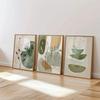 Set di 3 Stampe Botaniche - Decorazione Murale Floreale Boho Moderna, Poster Minimalisti Tonalità Terra, Poster Senza Cornice per Soggiorno