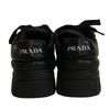 Prada 1E136N Triangle Logo, Triangle, Lace-up, Platform Sole Leather Downtown Sneakers Black Leather Women Used