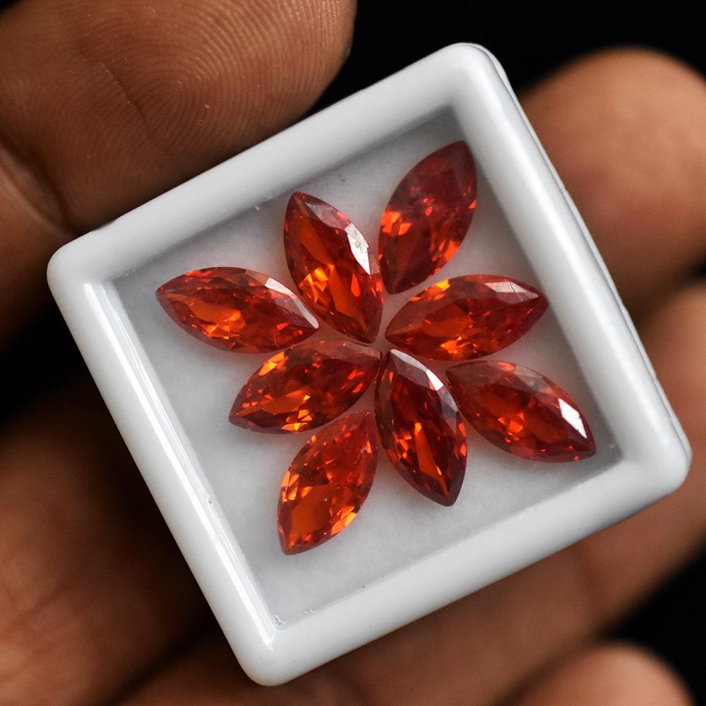 15 Pcs 10x5 mm Natural Orange Sapphire Marquise Cut Lot   Gems Free Gift