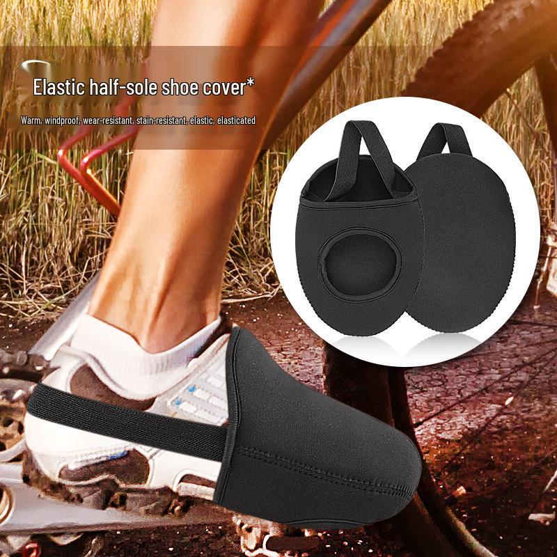 

Windproof & Waterproof Half-Palm Cycling Shoe Covers for Outdoor Riding One size (pair) чёрный