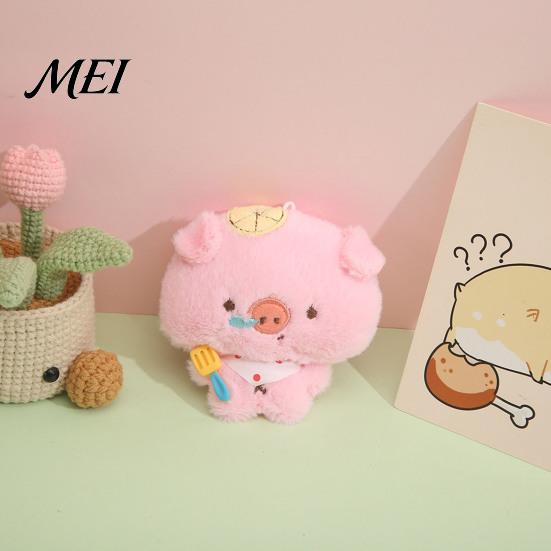 Decorative Hanging Ornament Cartoon Pig Plush Pendant for Backpacks, Stuffed Animal Bag Charm with Ball Chain, Soft Keychain
