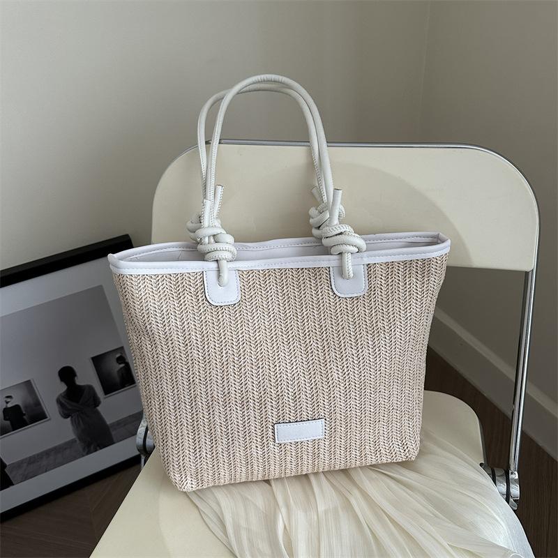 New Large Capacity Tote Bag On The Beach Vacation Simple Shoulder Bag for Women In Summer Casual Beach Bag