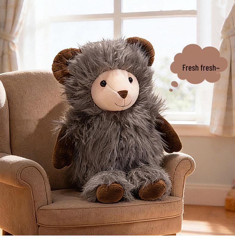 Year of the Sheep Meimei Plush Toy: Soft Sheep Doll Cushion for Kids