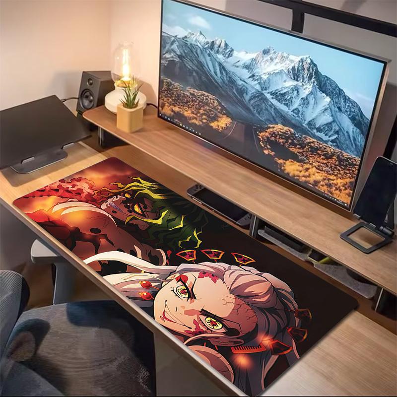 Demon Slayer Print Cushion Non-slip Laptop Tablet Big Mousepad XXL Mat Mini PC Playmat With Lock edge