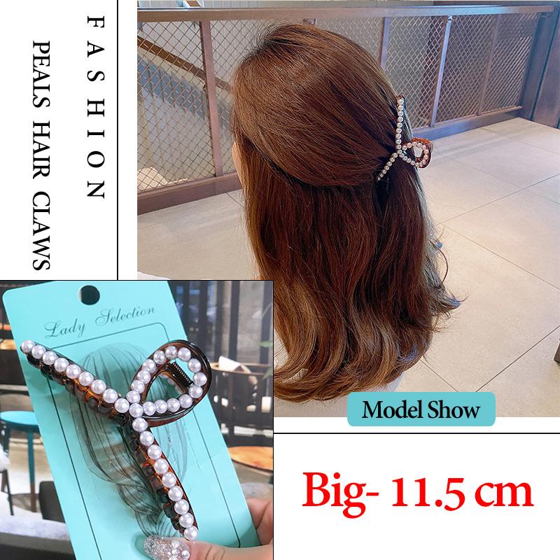 14 Styles Big Pearls Hair Clip Claws Oversize Small  Tiktak Hair Accessories for Women Korean Black White Barrette  New