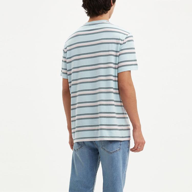 Levis Loose Fit Striped T-Shirt Men Tops Blue 29813-0102