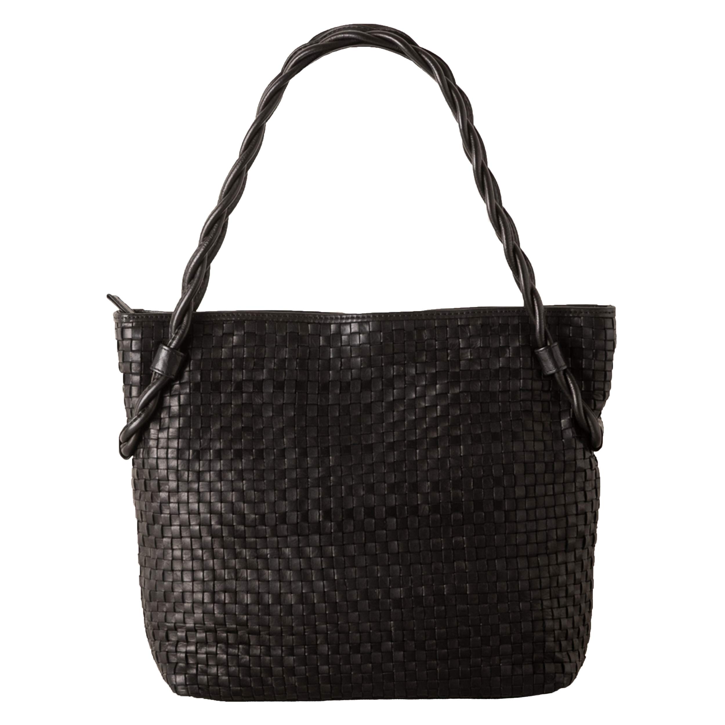 

BAG since Imai Bag totrue Genuine Leather Handbag with Twist Tote Woven Pony [IMAI 1977] Handle, Bag, (33163 Black) чорний