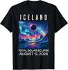 Iceland Eclipse Total Solar Eclipse BLACK T-Shirt 0909