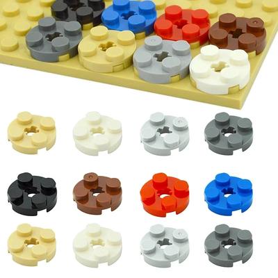 MOC Teile 100 Stück 2x2 Runde Platte mit Kreuzloch DIY Bausteine Steine Kompatibel mit 4032 Pädagogisches Technisches Spielzeug