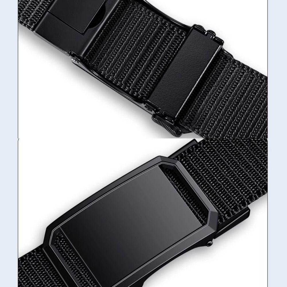 Luxury Brand Nylon Braided Belt Business Casual Canvas Strap Men Automatic Buckle Waistband