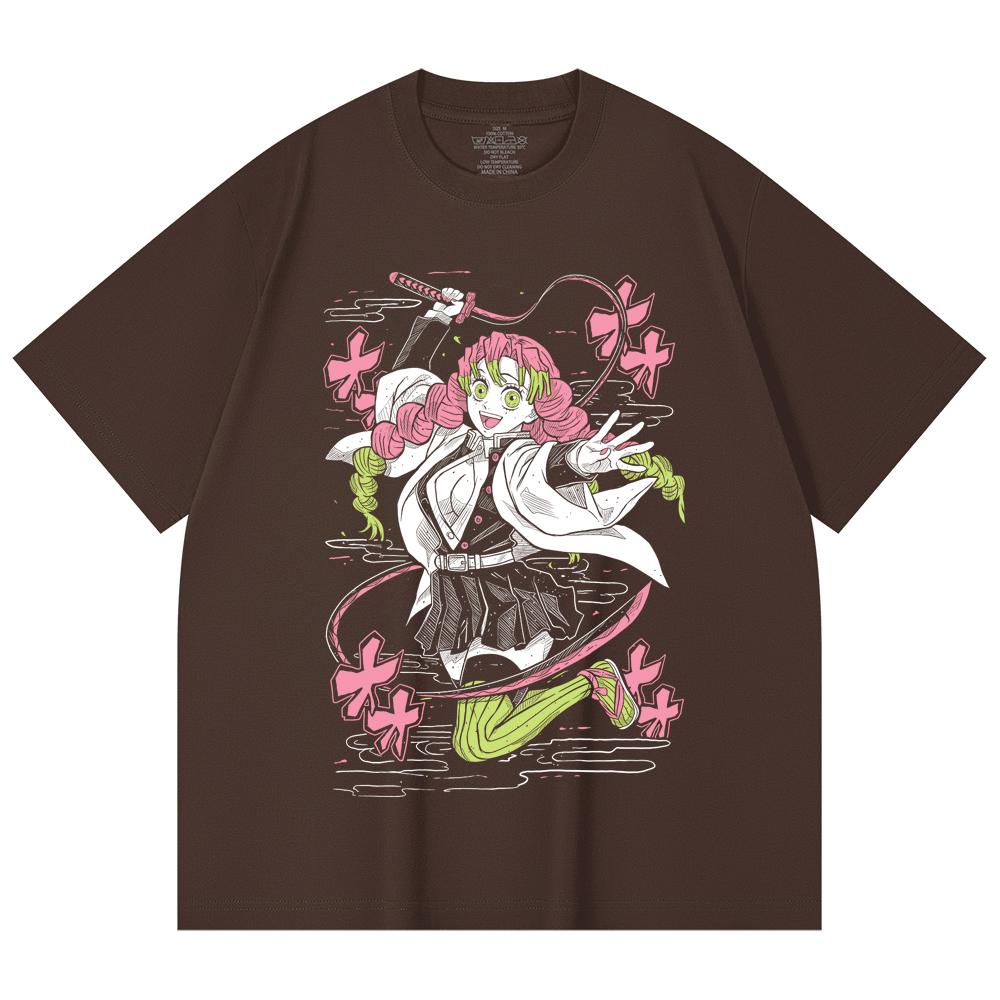 230 Gsm 100% Cotton Demon Slayer V49 Mitsuri Print Unisex Heavy Cotton T Shirt