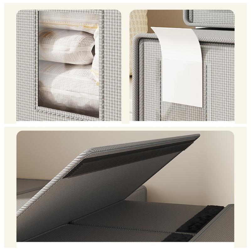 Scatola Contenitore Organizer per Set Lenzuola Finestra Pieghevole in Tessuto con Cerniera Scatola Organizer per Coperte Organizer per Armadio Letto
