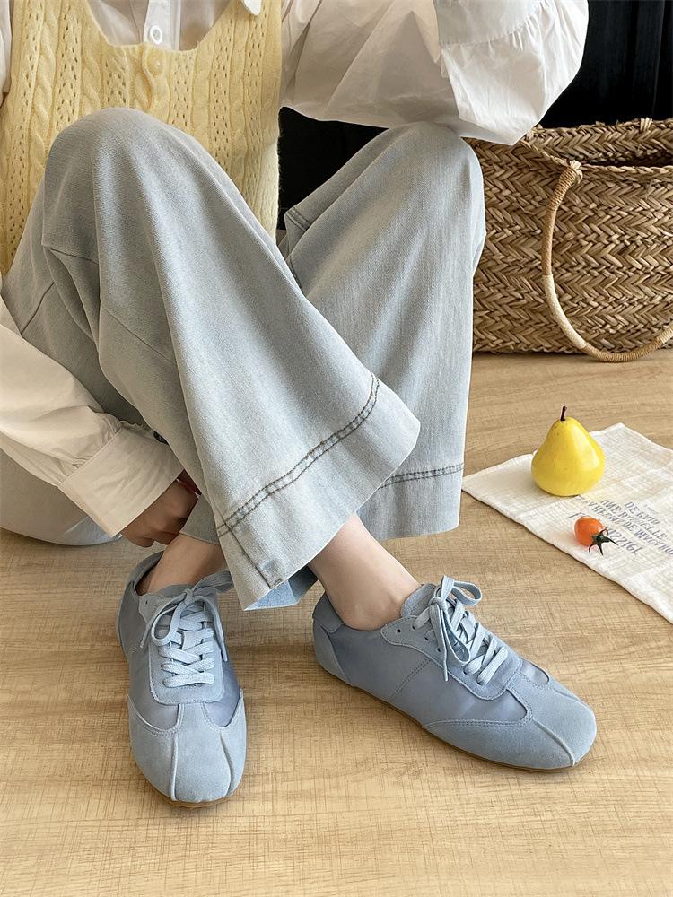 Ballet training shoes women's 2025 spring and autumn new retro soft-soled flat-soled casual sports waffle Forrest Gump shoes
