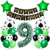 Football Number Balloon Set 0-9 Pentagram Balloons Happy Birthday Banner for Football Themed Birthday Party Decoration
