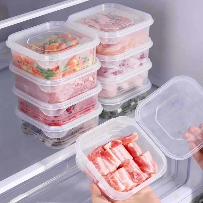 Refrigerator Frozen Meat Box Grid Freezing Box Sealed Box Fresh-Keeping Box Onion Ginger Garlic Rice Sub-Packing Box Preparation Box