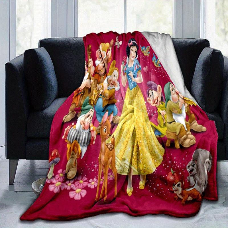 1pc Snow White Printing Blanket - Soft, All-Season Throw for Living Room, Bedroom,Personalized Gift with Adorable Cartoon Design