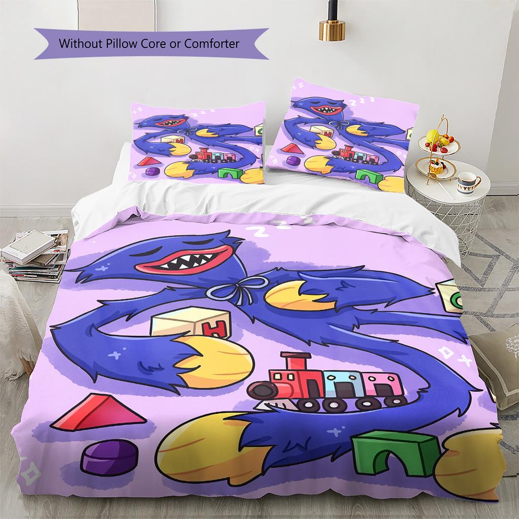 Wogi Pattern Bedding Quilt Set Home Decoration Gift (1 * duvet cover + 2 * pillowcase without core)