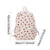 Corduroy Strawberry Backpack Students School Bag Large Capacity Trendy Book Bag Multi-pockets Adjustable Strap for Women Girls
