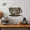 Rustic Home Wall Decor Wooden Coffee Bar Signs, Themed Hanging Sign, Cup Decorative Wood Signs for Breakfast Nook Shape & Round Plaque Farmhouse