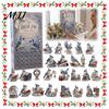 Ice Blue Jay Ornament Advent Calendar, 24-Day Winter Garden Countdown Box Wonderland Decorations with Acrylic 2D Ornaments, Christmas Tree Hanging