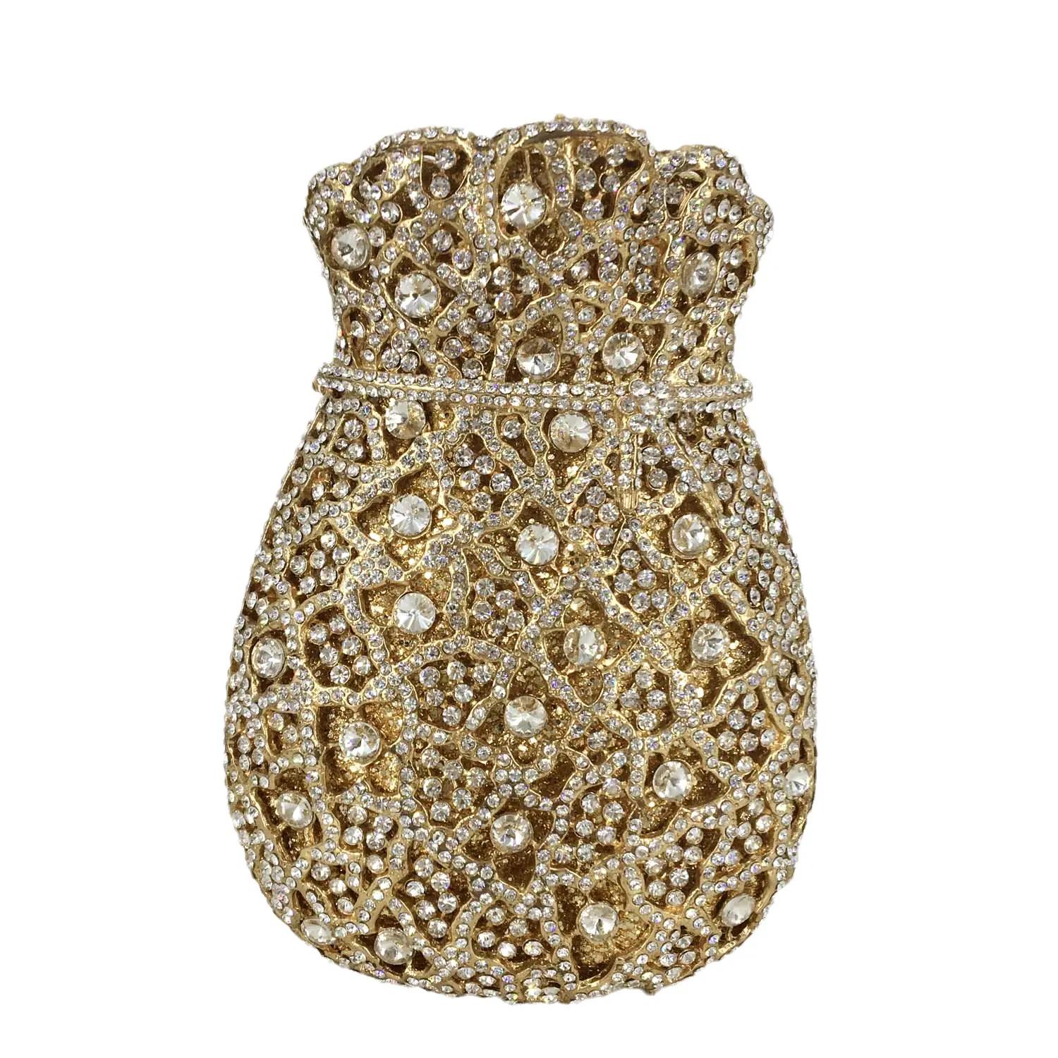 

Boutique De FGG Novelty Women Money Pouch Evening Clutch Bags Party Dinner Rhinestone Dollars Minaudiere Handbags and Purses Mini