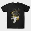 Men Black Print T-shirt Golden Crow No-Cut Transfer Paper Print Cotton Tshirt