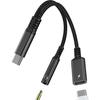 USB-C to 3.5mm Audio Adapter Charger Dongle Cord 2 in 1 DAC Type C Aux Splitter Cable for iPhone15 Pro Max iPad Pro Compatible for Samsung Galaxy S20