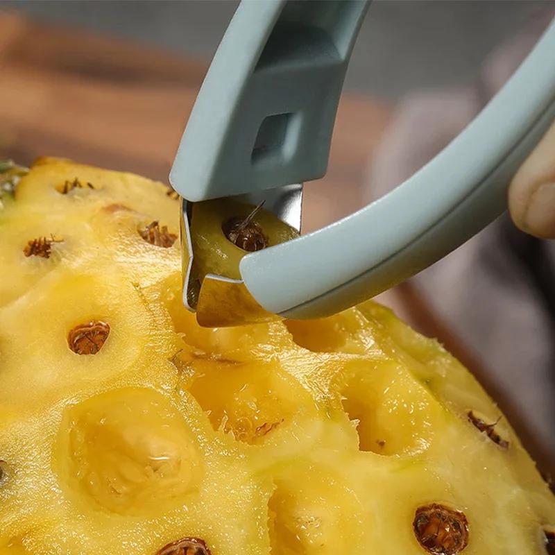 1PC Stainless Steel Pineapple Eye Peeler Knife Pointed Strawberry Seed Remover Clip Cutter Tweezers Fruit kichen accessories