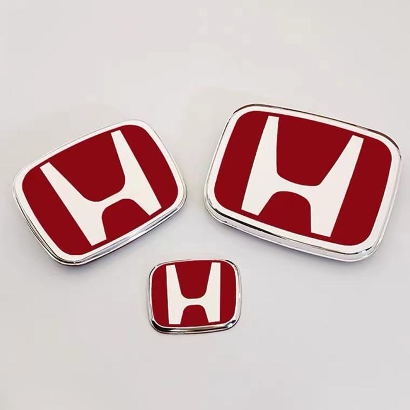 Car Steering Wheel Emblem H-Sticker For Honda Civic Accord City CRV Jade Fit Odyssey Hybrid Red Black Blue Interior Modification XA6